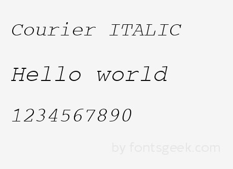 Beispiel einer Courier 10 Pitch W07 Italic-Schriftart